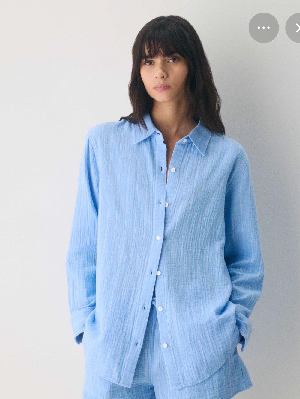 Aritzia Little Moon AirPlus Cotton Sail Shirt - Blue